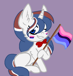 Size: 547x573 | Tagged: safe, artist:circuspaparazzi5678, imported from derpibooru, oc, oc only, oc:lady victoria, pony, unicorn, base used, bowtie, british, british themed, omnisexual, omnisexual pride flag, pride, solo