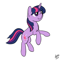 Size: 2000x2000 | Tagged: safe, artist:squeaky-belle, imported from derpibooru, twilight sparkle, pony, unicorn, atg 2020, female, newbie artist training grounds, signature, simple background, solo, white background