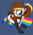 Size: 694x740 | Tagged: safe, artist:circuspaparazzi5678, imported from derpibooru, oc, oc only, oc:pocky panda, bear, panda, panda pony, pegasus, pony, base used, bow, clothes, pansexual, pansexual pride flag, paws, ponytail, pride, pride flag, pride month, rainbow socks, socks, solo, striped socks