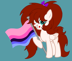 Size: 2740x2313 | Tagged: safe, artist:circuspaparazzi5678, imported from derpibooru, oc, oc only, oc:circus harmony, pegasus, pony, base used, clown makeup, omnisexual, omnisexual pride flag, parent:breanna, parent:circus baby, pride flag, pride month, solo