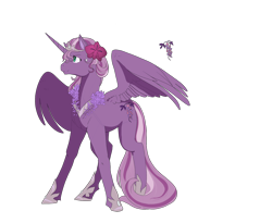 Size: 1280x1048 | Tagged: safe, artist:t3ssrina, imported from derpibooru, wysteria, alicorn, pony, alicornified, cutie mark, female, g3, princess wysteria, race swap, simple background, solo, transparent background, wysteriacorn