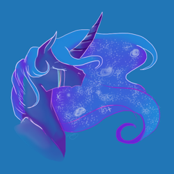 Size: 634x633 | Tagged: safe, artist:t3ssrina, imported from derpibooru, princess luna, crying, ethereal mane, galaxy mane, limited palette