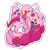 Size: 850x850 | Tagged: safe, artist:thattagen, imported from derpibooru, pinkie pie, earth pony, pony, female, mare, simple background, smiley face, smiling, solo, sticker, tongue out, transparent background