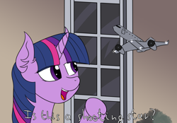 Size: 1800x1250 | Tagged: safe, artist:ngnir, imported from derpibooru, twilight sparkle, pony, airplanes (song), atg 2020, is this a pigeon, meme, newbie artist training grounds, plane