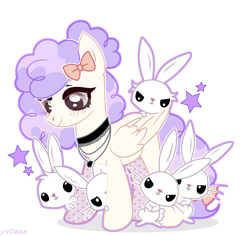 Size: 1692x1600 | Tagged: safe, artist:yt0shka, imported from derpibooru, angel bunny, oc, pegasus, pony, rabbit, animal, female, mare