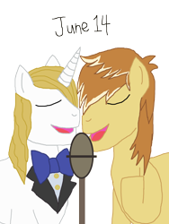 Size: 1280x1699 | Tagged: safe, artist:horroraceman93, imported from derpibooru, feather bangs, prince blueblood, bluebangs, gay, male, microphone, pride month, simple background, stallion, transparent background