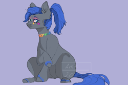 Size: 1500x1000 | Tagged: safe, artist:ametffe, artist:amethesaladhair, imported from derpibooru, oc, oc only, oc:rhealien, earth pony, pony, accessories, accessory, jewelry, necklace, ponytail, solo