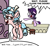 Size: 976x892 | Tagged: safe, artist:rainbowbacon, imported from derpibooru, cozy glow, starlight glimmer, pegasus, pony, unicorn, desk, dialogue, door, evil, newbie artist training grounds, pure concentrated unfiltered evil of the utmost potency, pure unfiltered evil, skewed priorities, speech bubble, starlight's office, this will end in detention, this will end in gulag