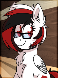 Size: 1200x1600 | Tagged: safe, artist:thebadbadger, imported from derpibooru, oc, oc only, pegasus, glasses