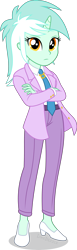 Size: 1385x4500 | Tagged: safe, artist:limedazzle, imported from derpibooru, lyra heartstrings, equestria girls, clothes, female, high heels, horn, jacket, necktie, pants, shoes, show accurate, simple background, solo, suit, transparent background