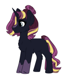 Size: 744x799 | Tagged: safe, artist:spectrumnightyt, imported from derpibooru, oc, oc only, oc:black magic, pony, unicorn, female, mare, offspring, parent:starlight glimmer, parent:sunburst, parents:starburst, simple background, solo, transparent background