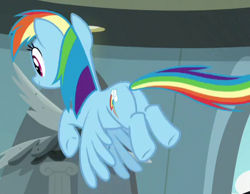 Size: 449x349 | Tagged: safe, imported from derpibooru, screencap, rainbow dash, pony, daring doubt, butt, cropped, female, flying, plot, solo