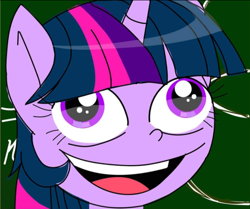 Size: 720x603 | Tagged: artist needed, safe, imported from derpibooru, twilight sparkle, alicorn, pony, best gift ever, bust, chalkboard, derp, digital art, faic, female, mare, meme, open mouth, portrait, pudding face, smiling, solo, twilight sparkle (alicorn), wide eyes