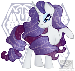 Size: 918x863 | Tagged: safe, artist:virenth, imported from derpibooru, rarity, pony, alternate hairstyle, female, looking at you, simple background, solo