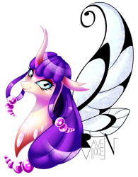 Size: 657x841 | Tagged: safe, artist:allocen, imported from derpibooru, oc, oc only, oc:papillon, changeling, butterfly wings, reformed, simple background, solo, transparent background, wings