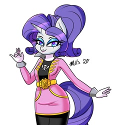 Size: 1000x1050 | Tagged: safe, artist:melliedraws, imported from derpibooru, rarity, anthro, atg 2020, clothes, female, gokaiger, heart nostrils, kaizoku sentai gokaiger, newbie artist training grounds, pirate, pirate rarity, power rangers, power rangers megaforce, solo, super sentai, toy, uniform