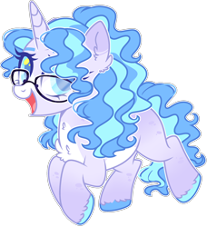 Size: 1930x2115 | Tagged: safe, artist:kurosawakuro, imported from derpibooru, oc, oc only, pony, unicorn, base used, cute, female, glasses, magical lesbian spawn, mare, ocbetes, offspring, parent:pinkie pie, parent:vinyl scratch, parents:vinylpie, simple background, solo, transparent background