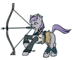 Size: 3516x2916 | Tagged: safe, artist:leastways, derpibooru exclusive, imported from derpibooru, maud pie, earth pony, pony, archery, arrow, bowl, crossover, female, fire emblem, fire emblem fates, mare, requested art, setsuna (fire emblem), simple background, sketch, solo, transparent background