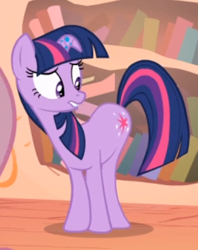 Size: 335x423 | Tagged: safe, imported from derpibooru, screencap, twilight sparkle, pony, unicorn, bridle gossip, butt, cropped, female, plot, solo, twibutt, twilight flopple, unicorn twilight