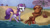 Size: 3840x2160 | Tagged: safe, artist:alexsavenije, imported from derpibooru, button mash, sweetie belle, earth pony, unicorn, beach, belly button, chest fluff, clothes, date, dock, ocean, on back, one eye closed, one-piece swimsuit, open mouth, open-back swimsuit, swimsuit, umbrella