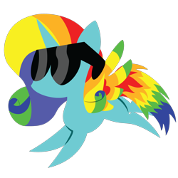 Size: 2100x2100 | Tagged: safe, artist:captshowtime, imported from derpibooru, part of a set, oc, oc only, oc:lady rainbow, alicorn, pony, chibi, commission, cute, icon, rainbow, simple background, solo, sunglasses, transparent background, ych result, your character here