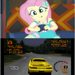 Size: 690x694 | Tagged: safe, imported from derpibooru, equestria girls, game stream, spoiler:eqg series (season 2), female, gran turismo 1, shimmercode, solo, toyota, toyota mr2