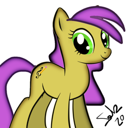 Size: 768x768 | Tagged: safe, artist:felzin, imported from derpibooru, oc, oc:felzin, earth pony, looking at you, smiling, yellow pony