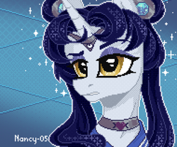 Size: 1900x1570 | Tagged: safe, artist:nancy-05, imported from derpibooru, moonlight raven, pony, unicorn, pixel art, sailor moon, sailor moon redraw meme, serena tsukino, solo