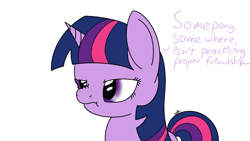 Size: 1920x1080 | Tagged: safe, artist:spritepony, imported from derpibooru, twilight sparkle, alicorn, pony, angry, female, newbie artist training grounds, scrunchy face, simple background, solo, text, twilight sparkle (alicorn)