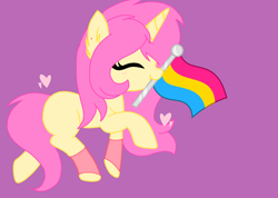 Size: 2154x1532 | Tagged: safe, artist:circuspaparazzi5678, imported from derpibooru, oc, oc only, oc:strawberry pocky, pony, unicorn, base used, clothes, ear piercing, earring, jewelry, pansexual, pansexual pride flag, piercing, pink socks, pride, pride flag, pride month, socks, solo