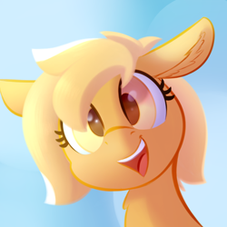 Size: 1000x1000 | Tagged: safe, artist:silshadnic, imported from derpibooru, oc, oc only, oc:mareota, pony, bust, chest fluff, ear fluff, female, floppy ears, looking at you, mare, portrait, smiling, solo