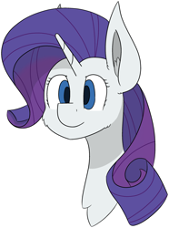 Size: 2005x2688 | Tagged: safe, artist:skylarpalette, imported from derpibooru, rarity, pony, unicorn, big ears, blue eyes, bust, cute, ear fluff, female, fluffy, horn, looking forward, mare, purple mane, raribetes, simple background, simple shading, smiling, solo, transparent background