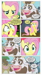 Size: 868x1566 | Tagged: safe, artist:dziadek1990, edit, edited screencap, imported from derpibooru, screencap, bessie, daisy jo, fluttershy, applebuck season, filli vanilli, sounds of silence, bait and switch, behaving like a cow, coincidence, comic, conversation, dialogue, episode needed, offended, screencap comic, slice of life, text