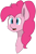 Size: 1723x2646 | Tagged: safe, artist:skylarpalette, imported from derpibooru, pinkie pie, earth pony, pony, big ears, bust, ear fluff, excited, female, fluffy, fluffy mane, happy, mare, poofy mane, simple background, simple shading, solo, transparent background