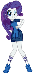 Size: 530x1094 | Tagged: safe, artist:gmaplay, imported from derpibooru, rarity, human, equestria girls, spoiler:comicequestriagirlsmarchradness, 2020, 2020s, base used, blue eyes, clothes, cute, female, hand on hip, light skin, looking at you, one eye closed, purple mane, raribetes, shirt, shoes, shorts, simple background, smiling, sneakers, socks, solo, sports shorts, sporty style, t-shirt, transparent background, vector, white skin, wink