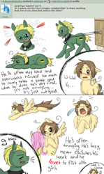 Size: 610x1022 | Tagged: safe, artist:ask-pony-gerita, imported from derpibooru, earth pony, pegasus, pony, angry, ask, bit gag, blushing, choker, comic, dialogue, eyes closed, female, flying, gag, hetalia, male, mare, one eye closed, onomatopoeia, ponified, sound effects, stallion, tired, wink, zzz