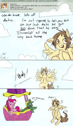 Size: 620x1060 | Tagged: safe, artist:ask-pony-gerita, imported from derpibooru, pinkie pie, earth pony, pegasus, pony, ask, caught, cloud, comic, dialogue, female, flying, germany, hetalia, hot air balloon, italy, male, mare, ponified, smiling, stallion