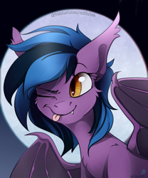 Size: 2500x3000 | Tagged: safe, artist:mithriss, imported from derpibooru, oc, oc:stormy night, bat pony, bat pony oc, bat wings, moon, wings