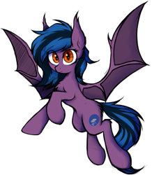 Size: 575x658 | Tagged: safe, artist:tatykin, imported from derpibooru, oc, oc only, oc:stormy night, bat pony, pony, bat pony oc, bat wings, cute, simple background, solo, white background, wings