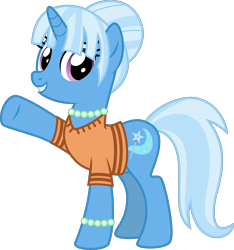 Size: 4000x4269 | Tagged: safe, alternate version, artist:melisareb, imported from derpibooru, trixie, pony, unicorn, .svg available, absurd resolution, alternate hairstyle, bracelet, clothes, cute, diatrixes, female, gameloft, gameloft interpretation, jewelry, looking at you, mare, necklace, show accurate, simple background, smiling, smiling at you, solo, transparent background, vector