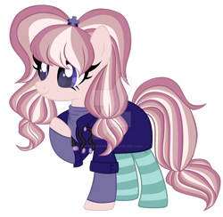 Size: 1280x1247 | Tagged: safe, artist:magicdarkart, imported from derpibooru, oc, oc only, earth pony, pony, clothes, deviantart watermark, female, mare, obtrusive watermark, simple background, socks, solo, striped socks, transparent background, watermark