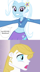 Size: 868x1524 | Tagged: safe, artist:ponyalfonso, edit, imported from derpibooru, prince blueblood, trixie, equestria girls, bluetrix, equestria girls-ified, female, imminent kissing, male, shipping, straight, surprised blueblood