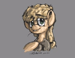 Size: 3300x2550 | Tagged: safe, artist:rigbyh00ves, artist:th3ipodm0n, imported from derpibooru, applejack, earth pony, pony, bust, eyebrows, eyebrows visible through hair, female, hat, hat off, looking at you, mare, portrait, simple background, solo, straw in mouth, three quarter view