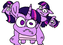 Size: 400x289 | Tagged: safe, imported from derpibooru, twilight sparkle, hydra, hydra pony, pony, female, four heads, hydrafied, solo, species swap