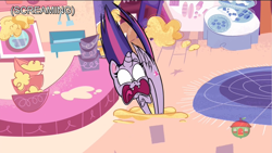 Size: 1920x1080 | Tagged: safe, imported from derpibooru, screencap, twilight sparkle, alicorn, pony, my little pony: pony life, princess probz, spoiler:pony life s01e01, behaving like a cat, female, g4.5, mare, solo, treehouse logo, twilight sparkle (alicorn)