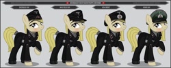 Size: 1280x512 | Tagged: safe, artist:brony-works, imported from derpibooru, earth pony, pony, blonde, clothes, female, mare, nazi germany, nazipone, panzertruppe, solo, uniform, wehrmacht, world war ii