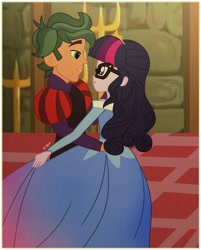 Size: 2400x2990 | Tagged: safe, artist:cxpcakes, imported from derpibooru, sci-twi, timber spruce, twilight sparkle, equestria girls, disney, disney princess, duo, female, high res, male, prince phillip, princess aurora, shipping, sleeping beauty, straight, timbertwi