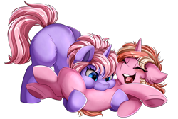 Size: 1280x860 | Tagged: safe, artist:pridark, imported from derpibooru, oc, oc only, pony, blank flank, cute, laughing, raspberry, simple background, tickling, tongue out, transparent background, tummy buzz, tummy raspberry