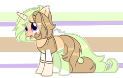 Size: 7128x4532 | Tagged: safe, artist:lazuli, artist:mint-light, imported from derpibooru, oc, oc only, pony, unicorn, abstract background, absurd resolution, clothes, colored hooves, eye clipping through hair, horn, open mouth, simple background, socks, solo, transparent background, unicorn oc