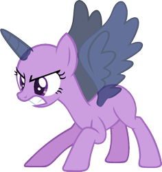 Size: 974x1032 | Tagged: safe, artist:pegasski, imported from derpibooru, oc, oc only, alicorn, pony, the cutie re-mark, alicorn oc, angry, bald, base, eyelashes, eyes closed, gritted teeth, horn, simple background, solo, transparent background, wings